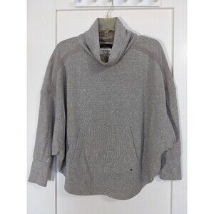 Prana Cozy Up Poncho Sweatshirt Cowl Neck Oatmeal Beige Oversized Women's Size S